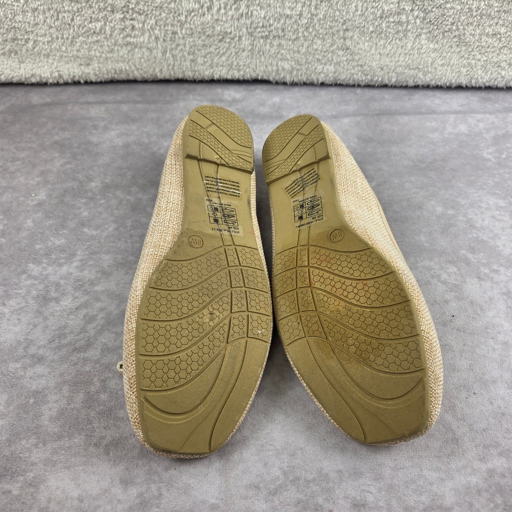 Free Reign Womens Ballet Flats Beige Woven Bow Slip On Shoes Size 8W FR-REFORM-S - Picture 8 of 8